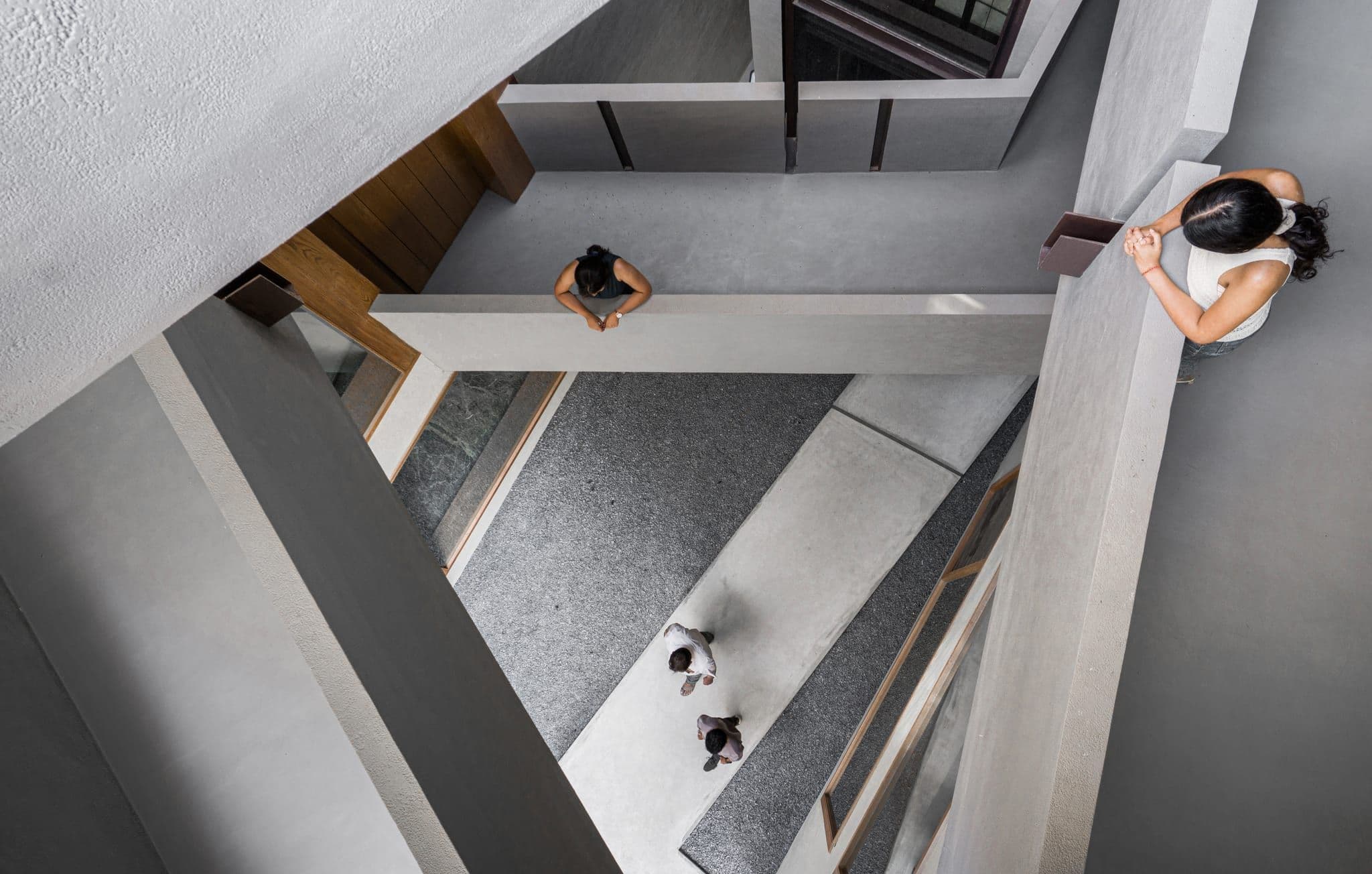 Hira textured concrete wall and staircase