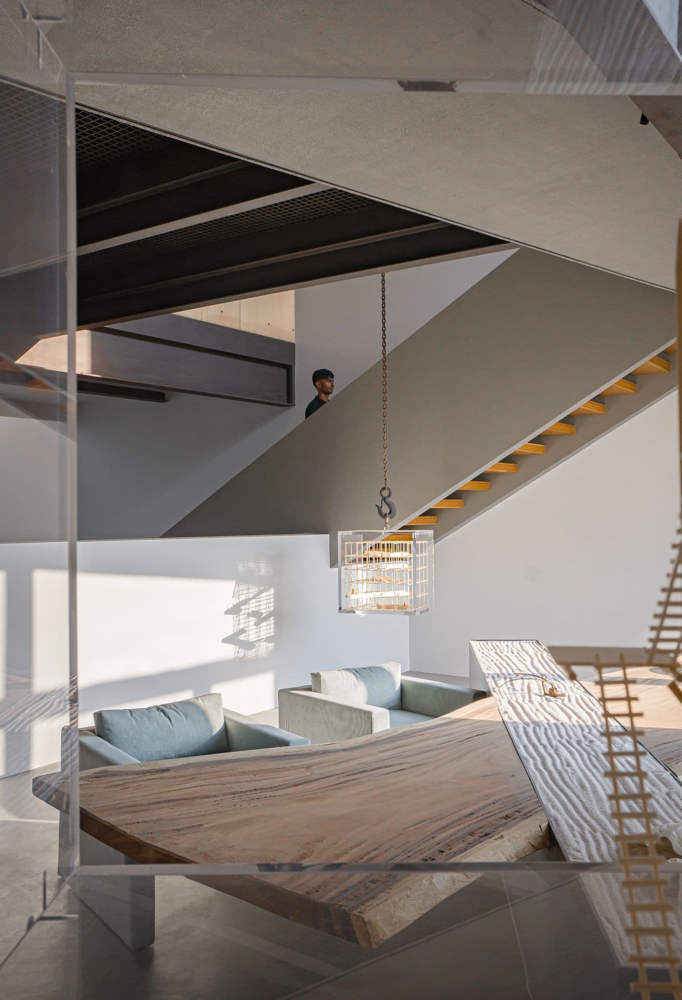 Office lounge seating area and timber table